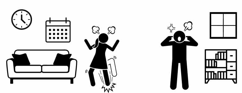 感情的になっている様子