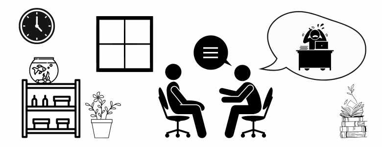 妻が夫に伝えている様子